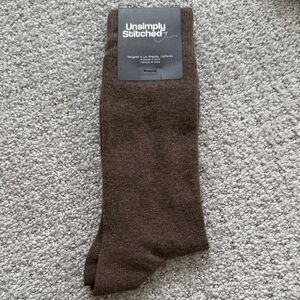 Men's Brown Crew Socks - Unsimply Stitched